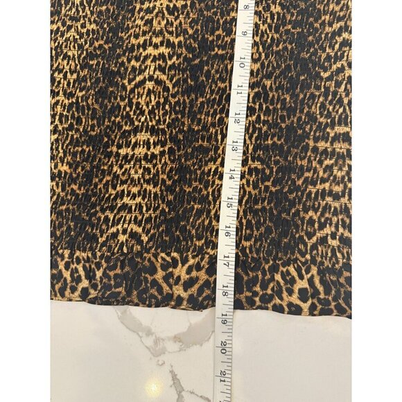 NWT The Kooples Leopard Mini Skirt Stylish with Stretchy‎ Smocking Sz 8 - Picture 5 of 12